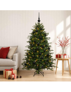 Albero di Natale artificiale con palline 120 cm 150 LED