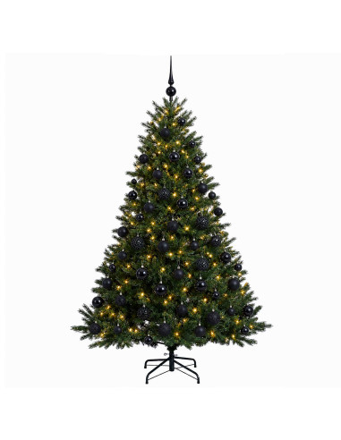 Albero di Natale artificiale con palline 240 cm 300 LED
