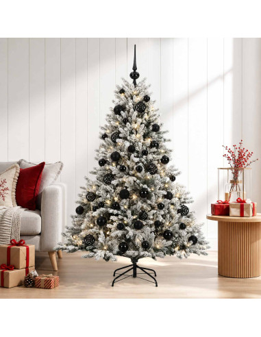 Albero di Natale artificiale con palline 150 cm 150 LED