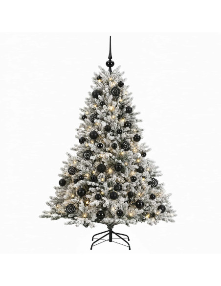 Albero di Natale artificiale con palline 150 cm 150 LED