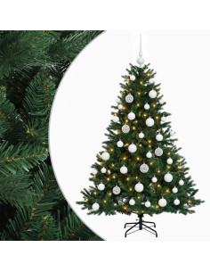 Albero di Natale artificiale con palline 120 cm 150 LED 2