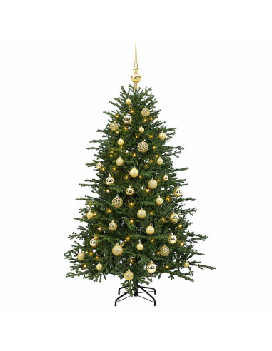 Albero di Natale artificiale con palline 120 cm 150 LED
