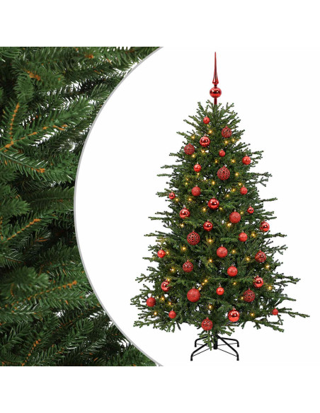 Albero di Natale artificiale con palline 120 cm 150 LED