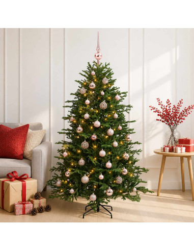 Albero di Natale artificiale con palline 150 cm 150 LED