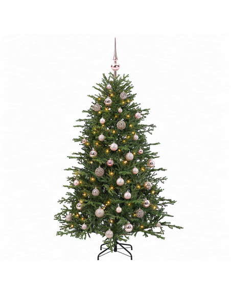 Albero di Natale artificiale con palline 120 cm 150 LED