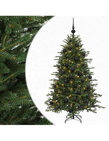 Albero di Natale artificiale con palline 120 cm 150 LED