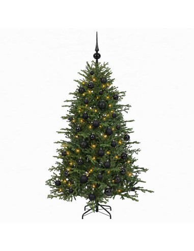 Albero di Natale artificiale con palline 120 cm 150 LED