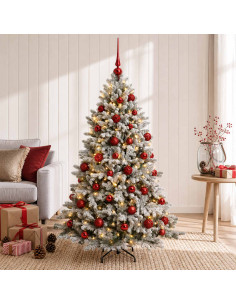 Albero di Natale Artificiale con Palline 150 cm 150 LED