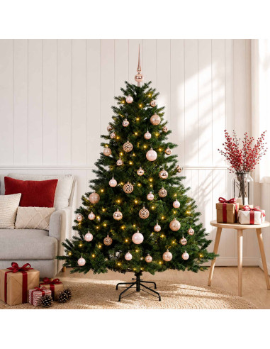 Albero di Natale artificiale con palline 150 cm 150 LED
