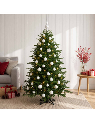Albero di Natale artificiale con palline 150 cm 150 LED