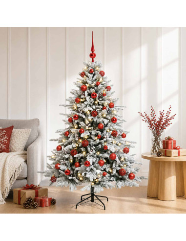 Albero di Natale artificiale con palline 150 cm 150 LED