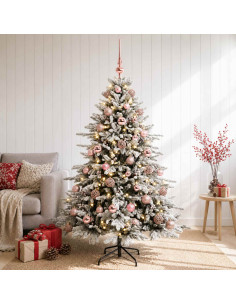 Albero di Natale artificiale con palline 150 cm 150 LED