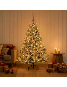Albero di Natale artificiale con palline 150 cm 150 LED