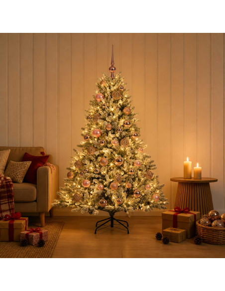 Albero di Natale artificiale con palline 150 cm 150 LED
