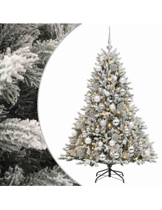 Albero di Natale artificiale con palline 150 cm 150 LED 2