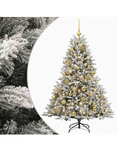Albero di Natale artificiale con palline 150 cm 150 LED 2