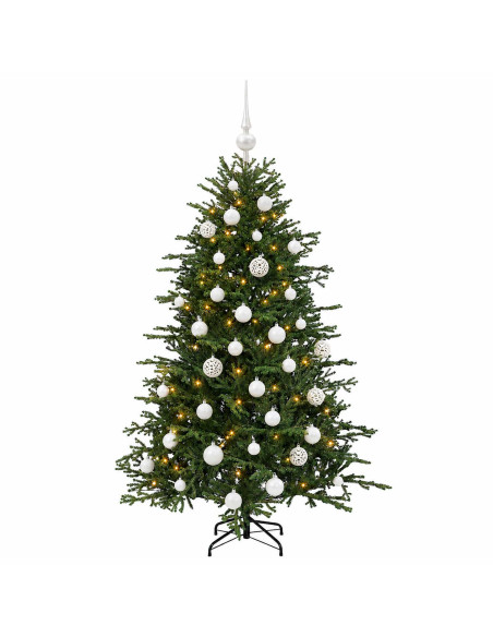 Albero di Natale artificiale con palline 150 cm 150 LED