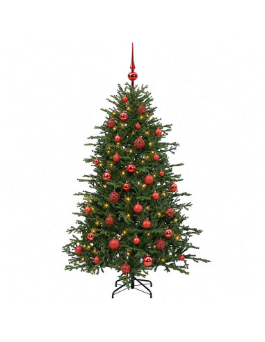 Albero di Natale artificiale con palline 150 cm 150 LED