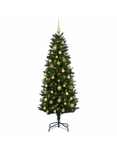 Albero di Natale Artificiale con Palline 150 cm 150 LED