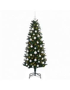 Albero di Natale Artificiale con Palline 150 cm 150 LED 2