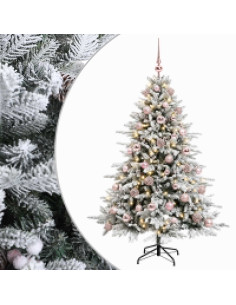 Albero di Natale artificiale con palline 150 cm 150 LED 2