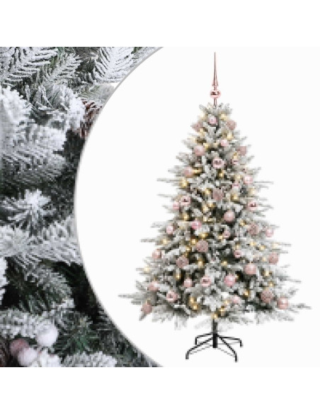 Albero di Natale artificiale con palline 150 cm 150 LED