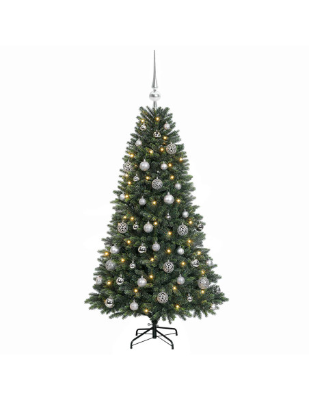 Albero di Natale Artificiale con Palline 150 cm 150 LED