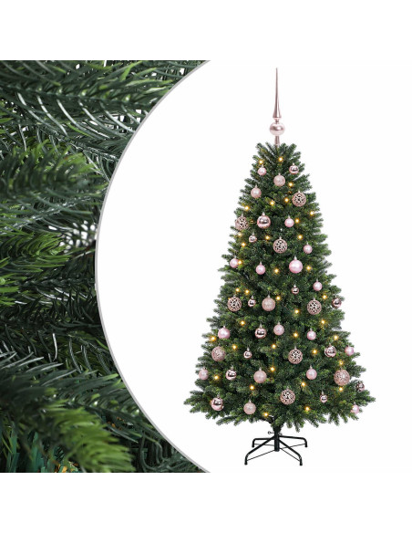 Albero di Natale Artificiale con Palline 150 cm 150 LED