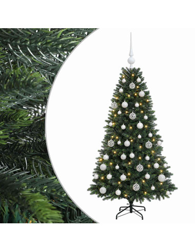 Albero di Natale Artificiale con Palline 150 cm 150 LED