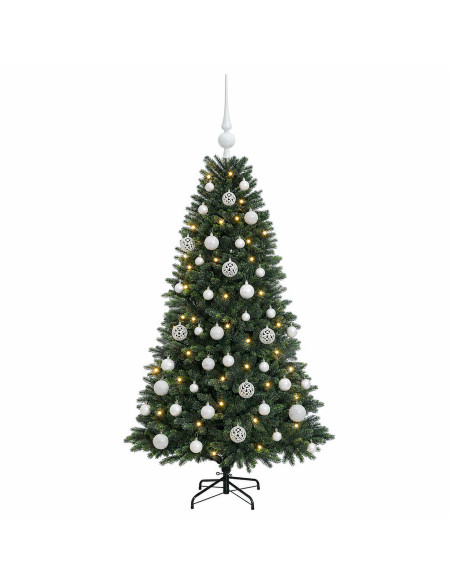 Albero di Natale Artificiale con Palline 150 cm 150 LED