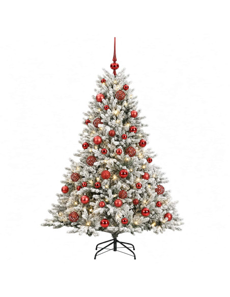 Albero di Natale artificiale con palline 150 cm 150 LED