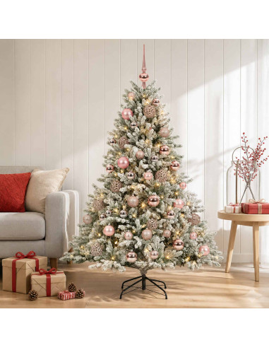 Albero di Natale artificiale con palline 150 cm 150 LED