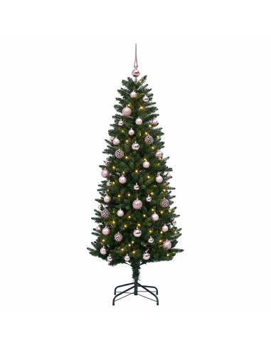 Albero di Natale Artificiale con Palline 150 cm 150 LED