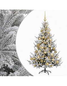 Albero di Natale artificiale con palline 120 cm 150 LED