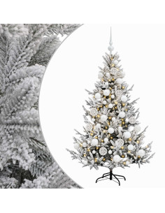Albero di Natale artificiale con palline 120 cm 150 LED