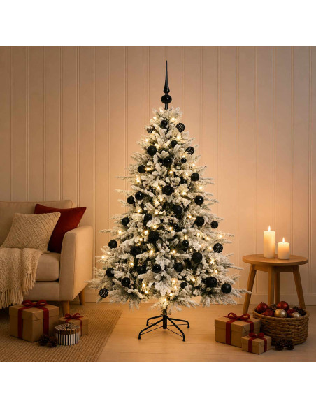 Albero di Natale artificiale con palline 120 cm 150 LED
