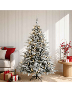 Albero di Natale artificiale con palline 120 cm 150 LED