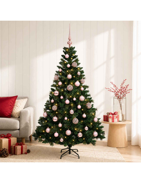 Albero di Natale Artificiale con Palline 120 cm 150 LED