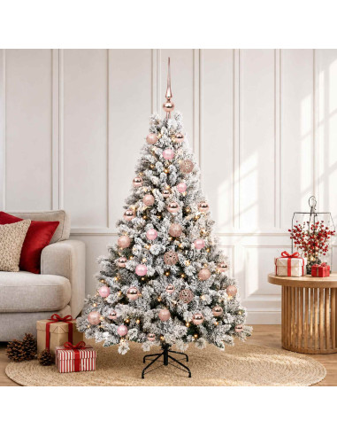 Albero di Natale artificiale con palline 120 cm 150 LED