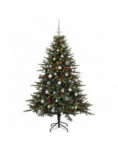 Albero di Natale artificiale con palline 120 cm 150 LED 2