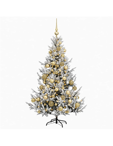 Albero di Natale artificiale con palline 120 cm 150 LED