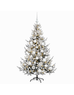 Albero di Natale artificiale con palline 120 cm 150 LED 2