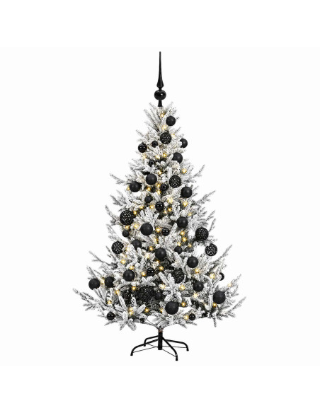 Albero di Natale artificiale con palline 120 cm 150 LED