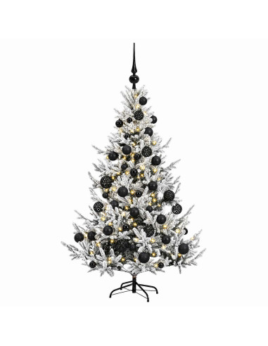 Albero di Natale artificiale con palline 120 cm 150 LED