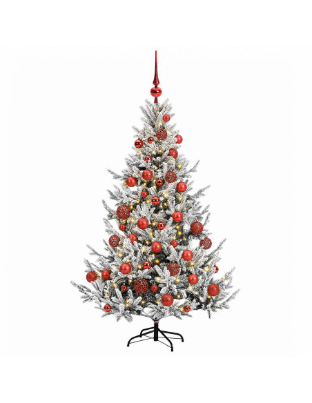 Albero di Natale artificiale con palline 120 cm 150 LED