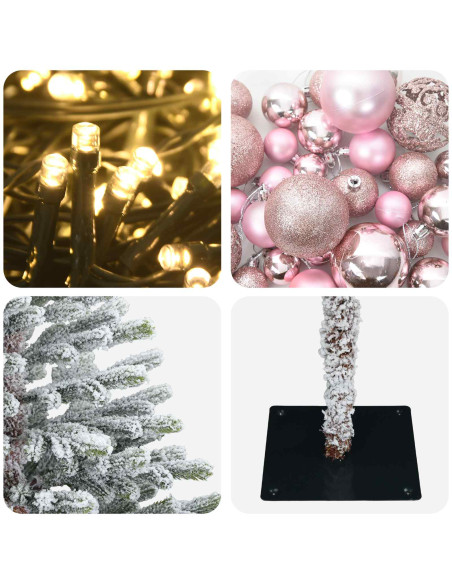 Albero di Natale artificiale con palline 120 cm 150 LED