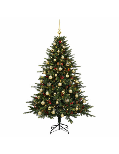 Albero di Natale artificiale con palline 120 cm 150 LED