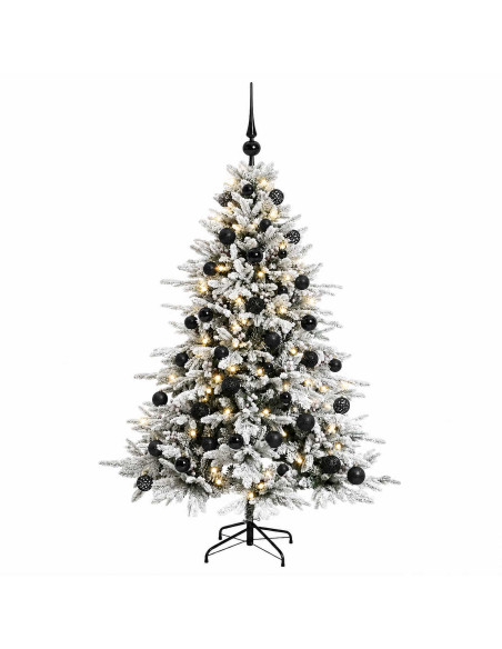 Albero di Natale artificiale con palline 120 cm 150 LED