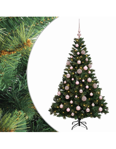Albero di Natale Artificiale con Palline 120 cm 150 LED