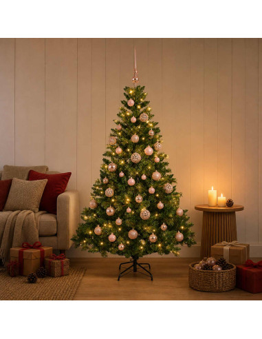 Albero di Natale Artificiale con Palline 120 cm 150 LED